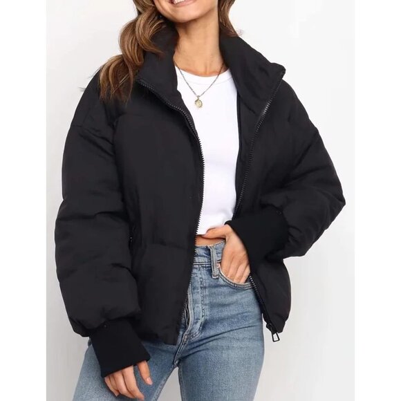 Women’s Winter Cropped Puffer Jacket Coat Short Warm Quilted Jacket 2025 - Picture 3 of 6